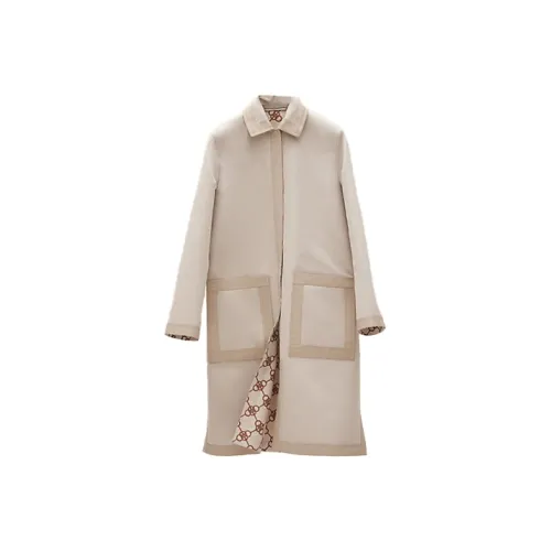 HERMES Тренчкот Женский Бежевый