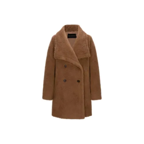 DESIGNICE Cropped Coat Women's Teddy Brown ДЕСИГНИС Укороченное пальто женское цвет коричневый стиль тедди