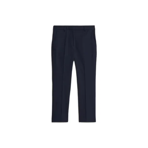 WEEKEND MaxMara Vite Коллекция Эластичный Хлопок Cigarette Брюки Повседневные Брюки Женские Морской Синий