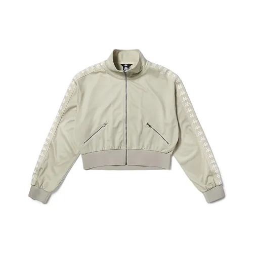 KAPPA Укороченная куртка женская цвет солодово-бежевый коричневый