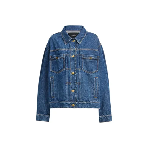 COACH SS24 Denim Jacket Women's Blue