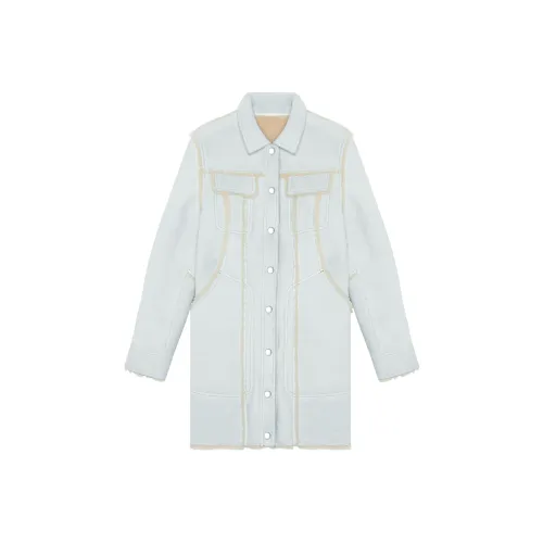 DIESEL Светло-серые Женские Кожаные Куртки