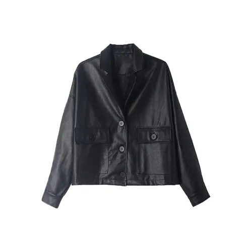 SOON FLOWER Cropped Jacket Women's Black SOON FLOWER Укороченная куртка женская черная