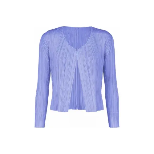 PLEATS PLEASE ISSEY MIYAKE SS24 Cropped Coat Women's Blue PLEATS PLEASE ISSEY MIYAKE SS24 Укороченное пальто женское синее