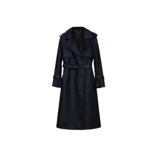 NancyCavally Темно-синий Женский Тренч