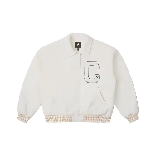 Конверс Бейсбольная куртка Женская Молочный Белый