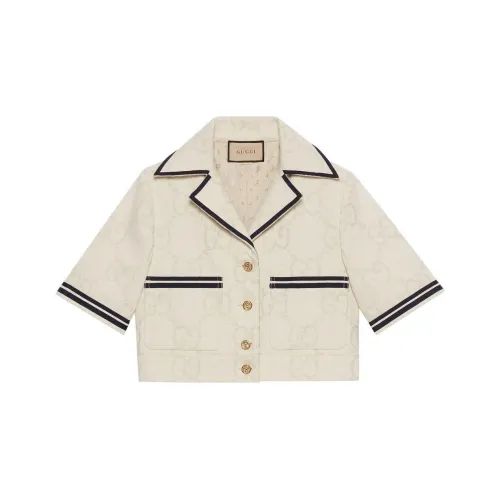 GUCCI Слоновая кость Женское короткое пальто
