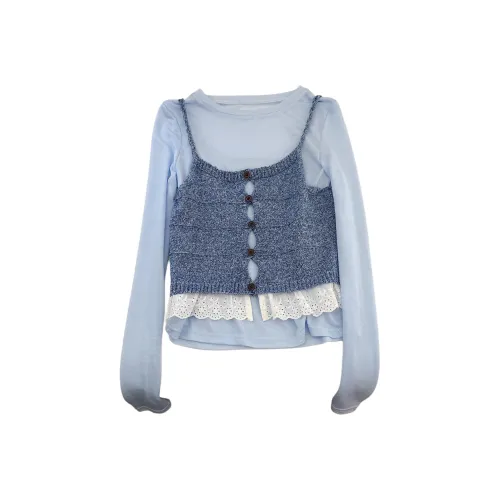 OUBO Трикотаж Отделение Топ на бретелях Женский Синий