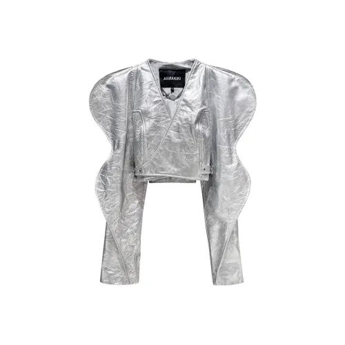 ANNAKIKI Cropped Coat Women's Silver Gray ANNAKIKI Укороченное пальто Женское Серебристый Серый