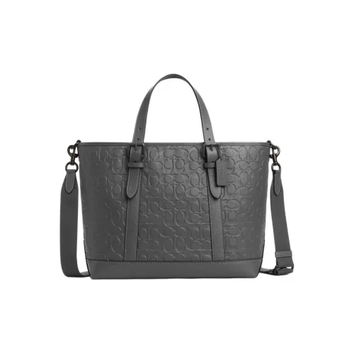 COACH WARNER Коровья кожа Тоут Сумка Сумка для покупок Сумка на плечо Сумка Большая мужская угольно-серый