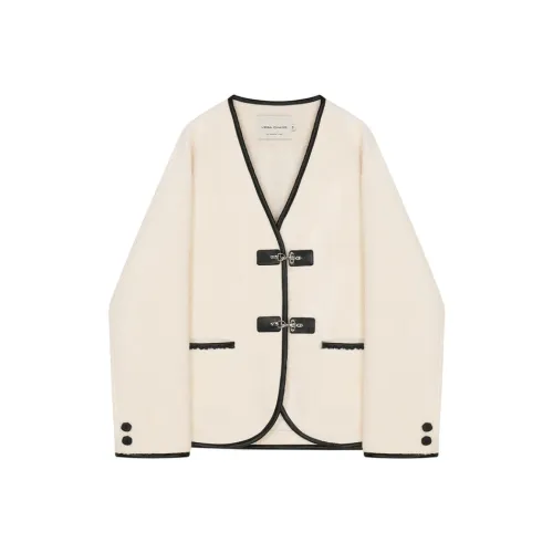 VEGA CHANG SS24 Cropped Coat Women's Terry White ВЕГА ЧАНГ SS24 Укороченное пальто женское терри белый