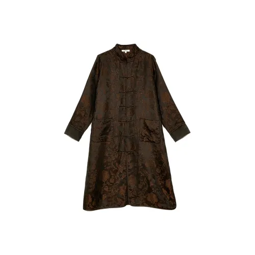 Gichugure Тренчкот Женский Черный Золото