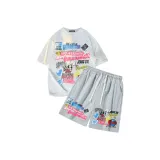 Белый, Фотиния, Серый, Топ + Серые Штаны