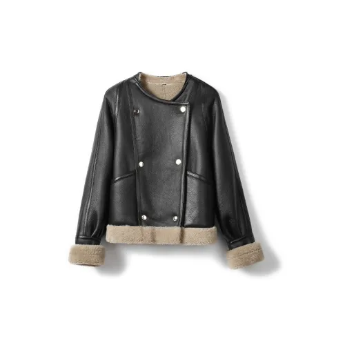 SINBOS Черные Женские Кожаные Куртки