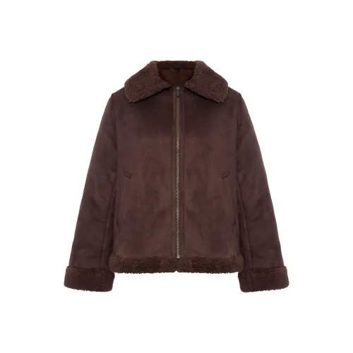 UNIQLO Cropped Coat Women's Dark Umber