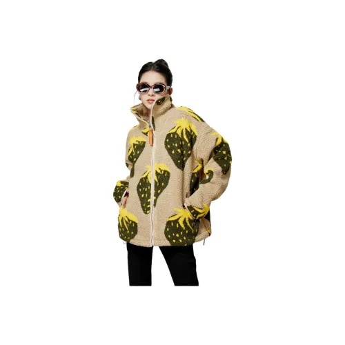 Weekly Бархат Feel Пальто Женские Хаки