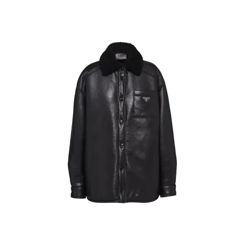 PRADA Черные Женские Кожаные Куртки