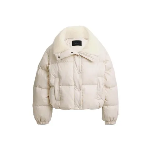 COACH FW23 Хлопковый пуховик женский цвет слоновая кость