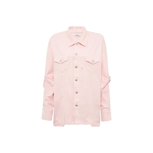 KatyHuangStyle Loose Fit Denim Jacket Unisex Pink Куртка из денима KatyHuangStyle свободного кроя унисекс розовая