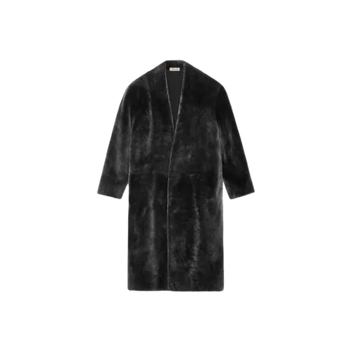 Fear Of God SS24 Season 8 Collection Овчина Безрукавка Пальто Кожа Куртка Женская Черный Черный