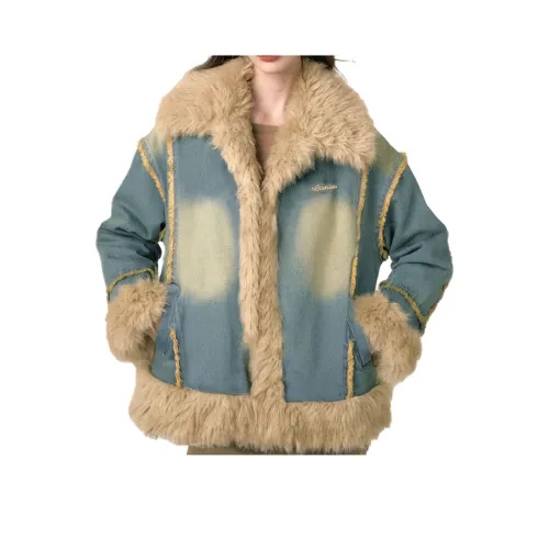 LIZIXIAN Коричневый Женские Джинсовые Куртки