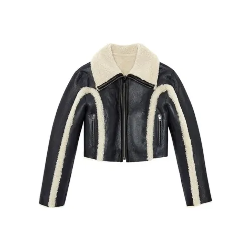 DIESEL Черные Женские Кожаные Куртки