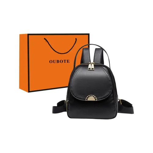 OUBOTE Рюкзак из коровьей кожи стандартный женский черный