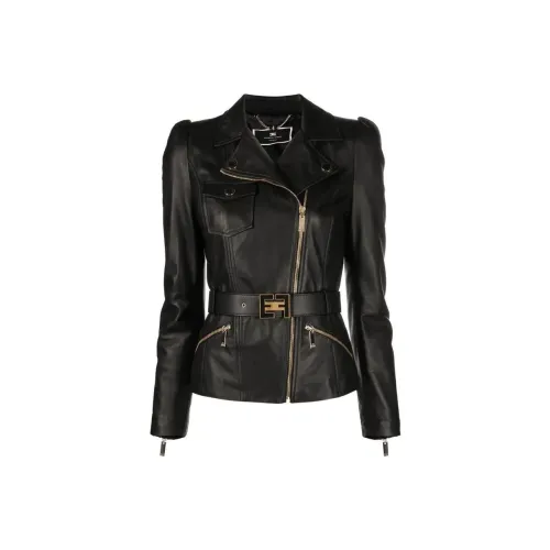 Elisabetta Franchi Черные Женские Кожаные Куртки