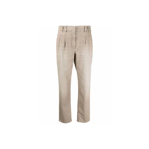 Brunello Cucinelli Хаки Женские Повседневные Брюки
