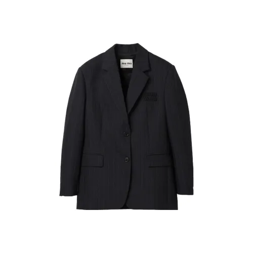 MIU MIU FW23 Бизнес-костюм Пальто Женское Черное