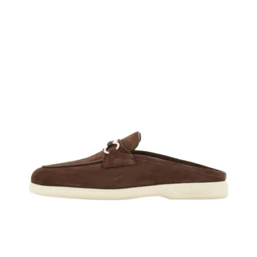 FERRAGAMO GANCINI Резиновая подошва Домашние тапочки Мужские Коричневые