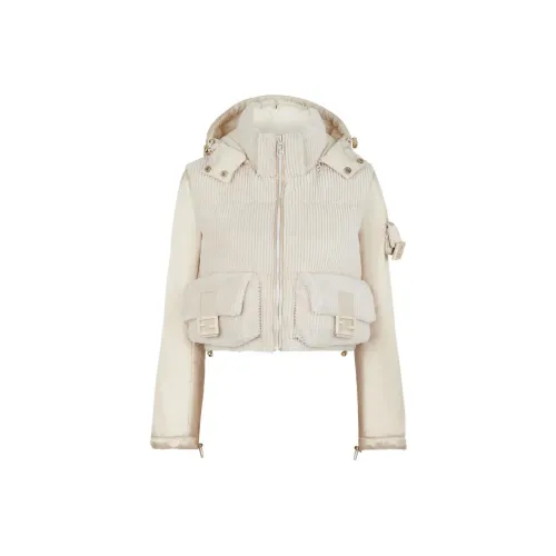 FENDI Белое Женское Короткое Пальто