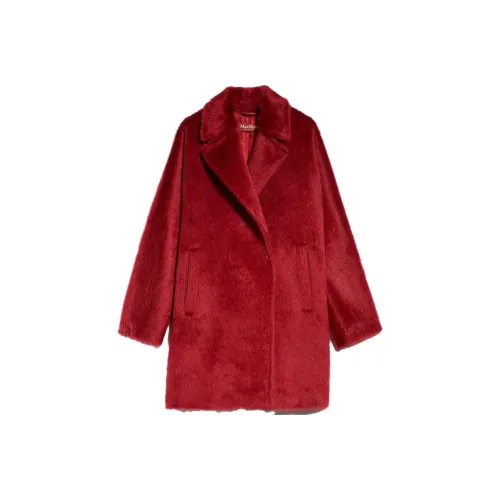 MaxMara FW23 Альпака и Шерсть Пальто Женское Красное