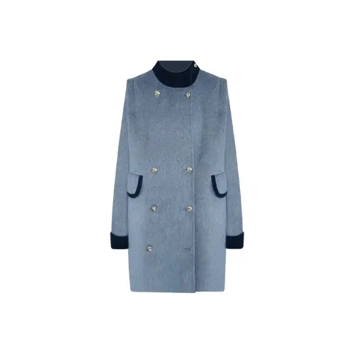 PAZZO Loose Fit Wool Coat Women's Color Block PAZZO Свободный крой Шерстяное пальто Женское Цветовой блок