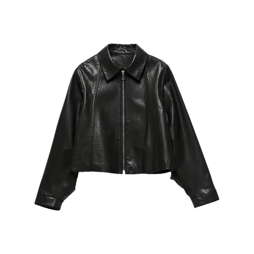 VERA VEINS Ночной черный Женские кожаные куртки