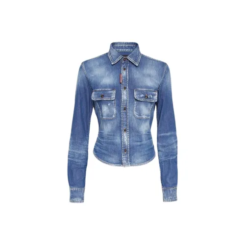 DSQUARED 2 FW24 Denim Jacket Women's Blue DSQUARED 2 FW24 Деним Куртка Женская Синяя