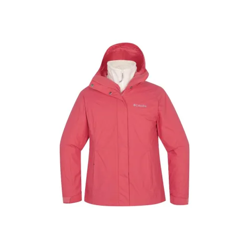 Columbia совместный бренд Поход Водонепроницаемый и Ветрозащитный для сохранения тепла Ветровка Женские Розовый