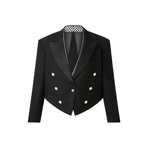 LOUIS VUITTON Cropped Coat Women's Black LOUIS VUITTON Укороченное пальто женское черное