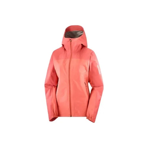 SALOMON OUTLINE Водонепроницаемый и дышащий отпугивающий воду ветровка женский минеральный красный