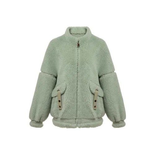 LOFT SHINE Зеленое Женское Короткое Пальто