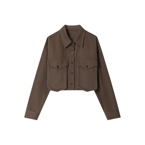 THE SEA LIFE Деним Куртка Женская Красный Кофейный