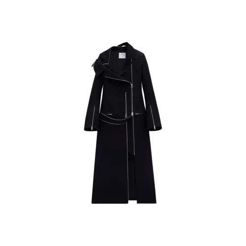 COURREGES SS24 MODULAR Хлопок Длинное Пальто Женское Черное Черное
