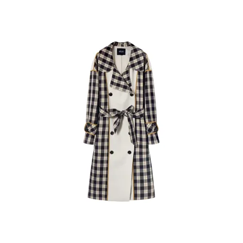MEETLADY Тренчкот Женский Мокко В клетку