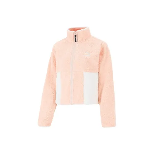 PUMA CLSX Sherpa Track Куртка Женская Телесного цвета Розовый