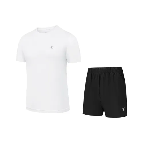 QIAODAN Комплект Jordan-Белый Топ+Черный Низ Мужская Повседневная Спортивная Одежда