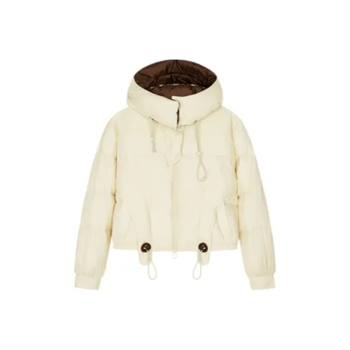 IT'Real Перьевое Платье с Теплым Флиском FW24 Пуховик Женский Экрю