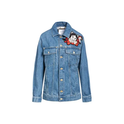MOSCHINO Синие Женские Джинсовые Куртки