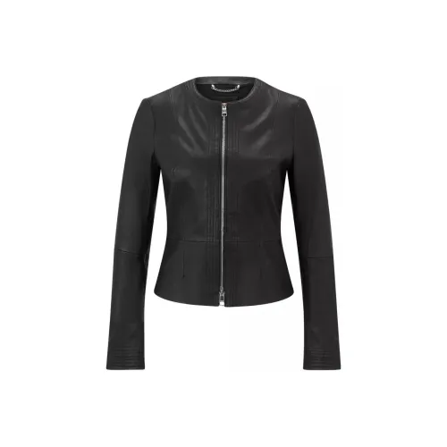 HUGO BOSS Черные Женские Кожаные Куртки