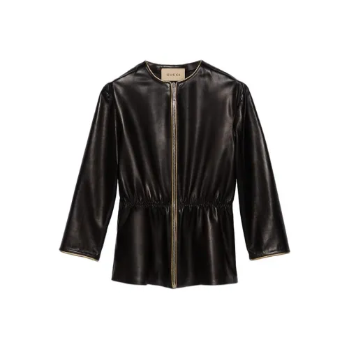 GUCCI Черные Женские Кожаные Куртки