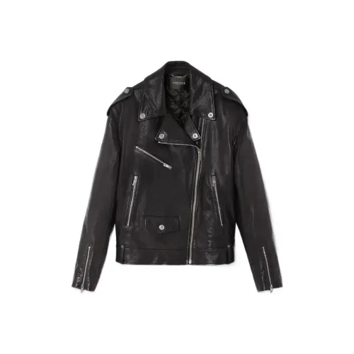 VERSACE FW22 Кожа Куртка Женская Черная